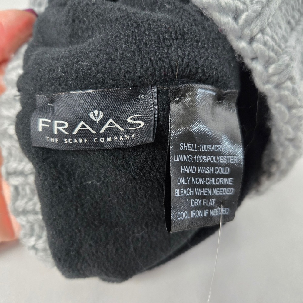 NWT FRAAS Pom Space Hat Grey Fleece Lined Knit Beanie Multi Color Pom #1667 - Picture 8 of 8